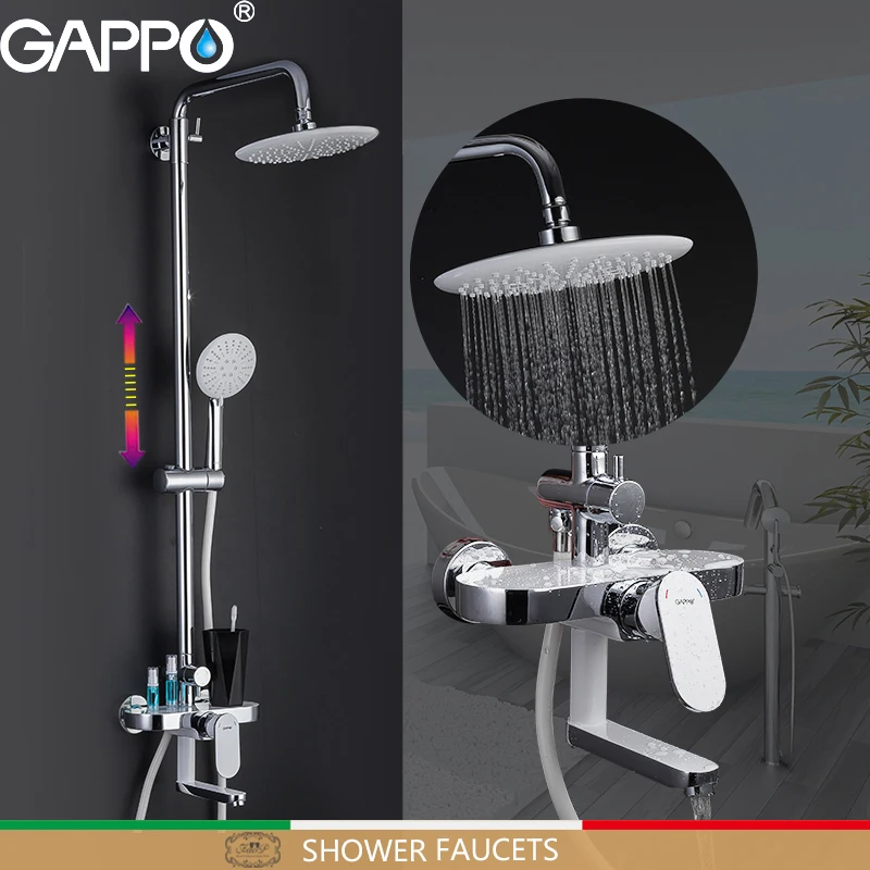 

GAPPO Shower Faucets white chrome bathroom shower mixer bath shower faucet bathtub faucet bath mixer shower head set faucet