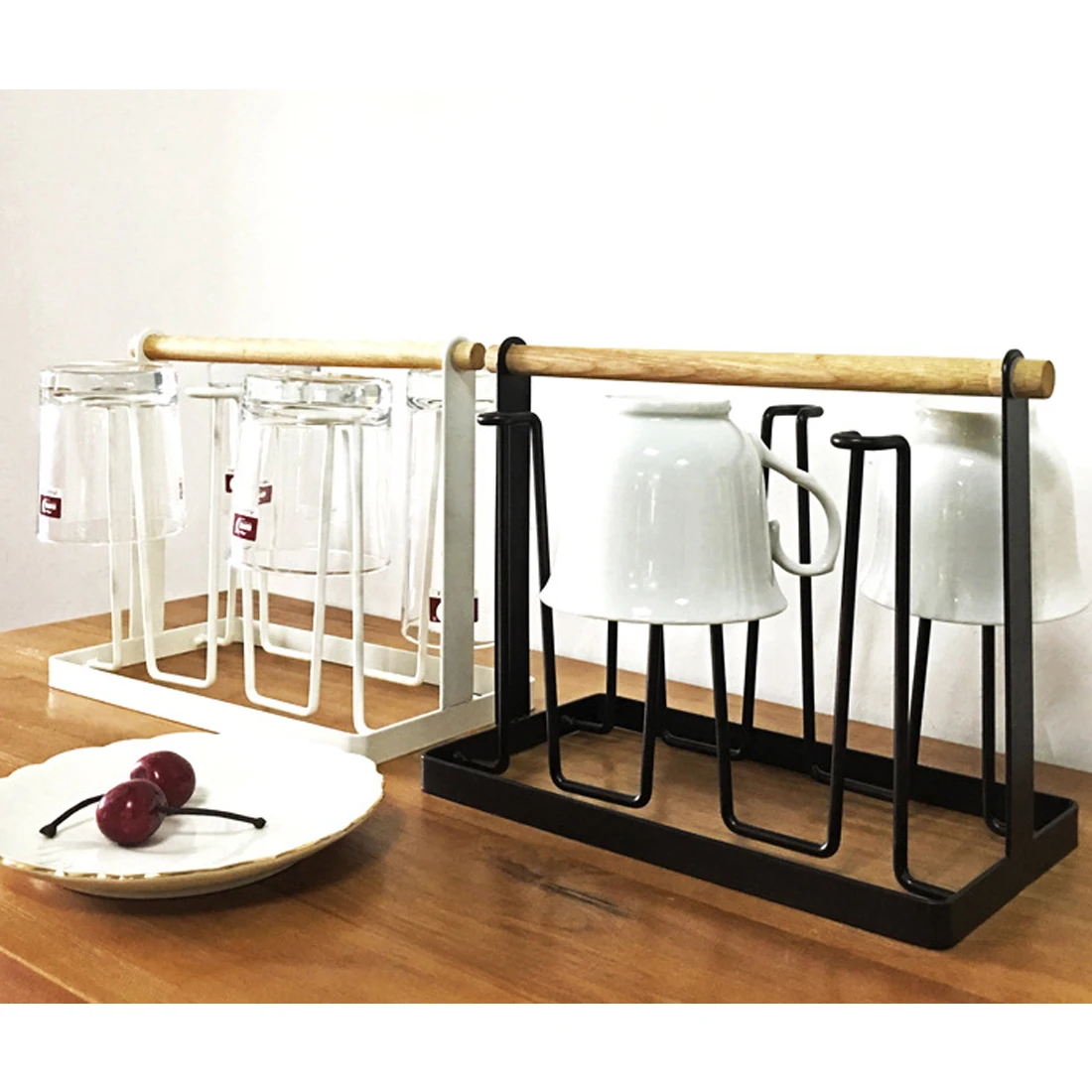 

2019 New Iron Metal Craft Japanese Upside-down Cup Drain Rack Glass Hanger Shelf Container Cup Drying Holder for Kitchen