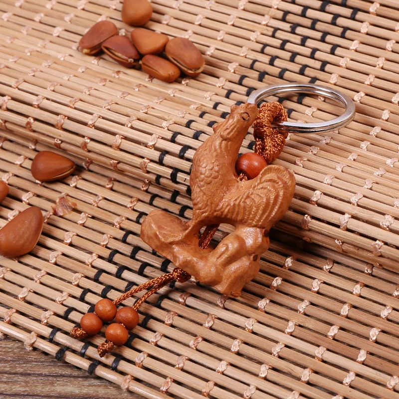Бесплатная доставка резная деревянная стереопряжка jujube для ключа подарок кулон