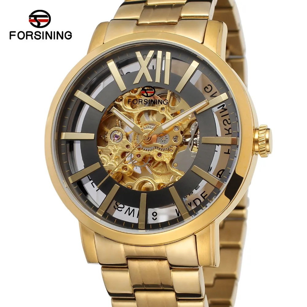 

Transparent Case 316 Stainless Steel Water Resistance Mens Watches Forsining 2019 Top Brand Luxury Automatic Skeleton Watches965