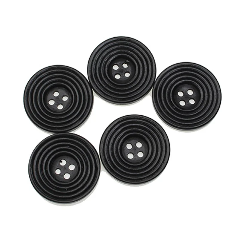 30Pcs Multi-turn Black Round 4-Holes Wooden Buttons For Clothes Crafts Sewing Scrapbooking DIY Accessories | Дом и сад