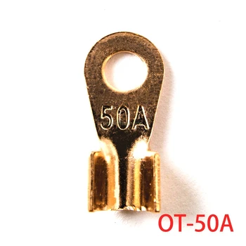 

50Pcs 50A Copper Battery Cable Connector Terminal Crimping 4-10mm2 Wire