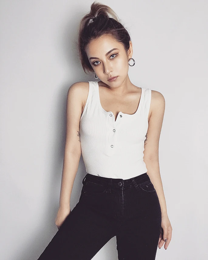 white lace bodysuit Women Sexy Button Front Ribbed Bodysuit Tank Ribbed Bodysuits Daisy Street Body In Rib With Button Detail crotchless bodysuit