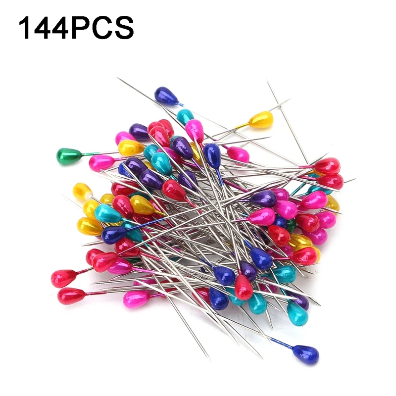 

144Pcs/Set Extra Long Pearl Head Dressmaking Pins Wedding Corsage Florists Sewing DIY Tool G03 Drop ship