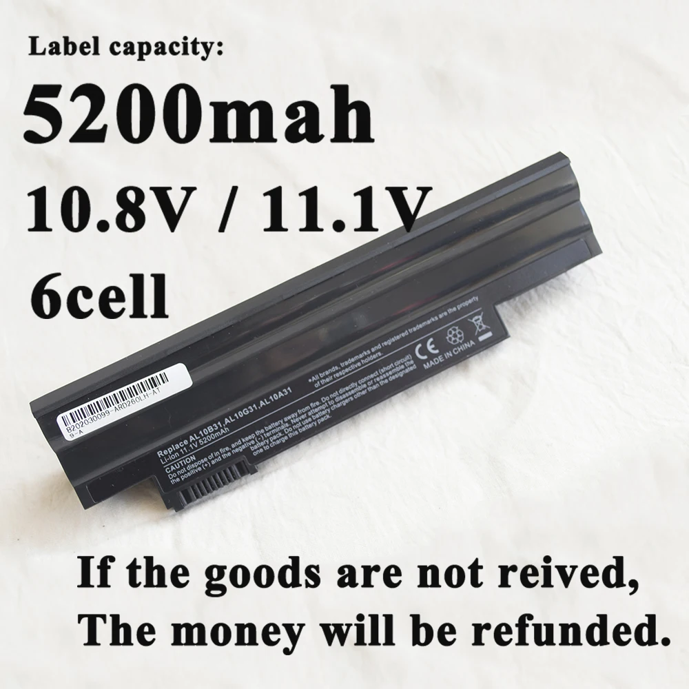 Аккумулятор для ноутбука Acer AL10G31 aod257e E100 AL10A31 ICR17/65 AL10G3 AL10BW AL13C32 AK.006BT.074 6 ячеек |