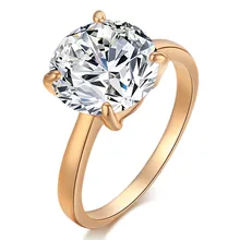 Модные кольца золотого цвета классический простой дизайн 4 зубец сверкающий Пасьянс AAA кубический цирконий навсегда обручальное кольцо