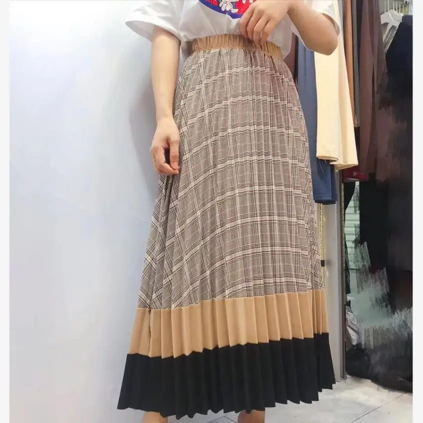 Сезон весна-лето; Модная брендовая цветная плиссированная юбка; женские длинные юбки с высокой талией; Повседневная Пастельная юбка; wq1298