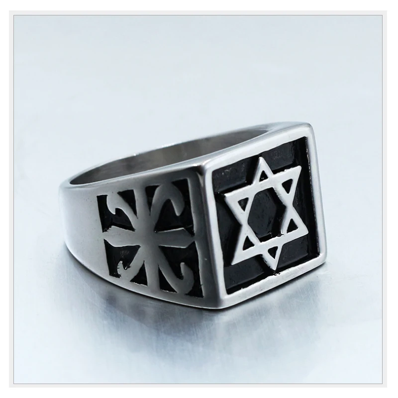 

Magic array Male ring stainless steel star of david ring men high quality fashion jewelry for titanium steel rings Accessories