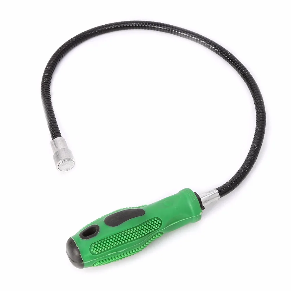 

OOTDTY 54cm Flexible Magnetic Pick Up Tool To Pick Up Green Plastic Non-slip Handle Grabber