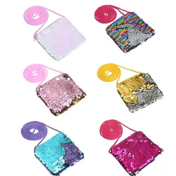 

Kids Lovely Mini Sequins Coin Purse Messenger Bag Girls Card Keys Holder Bag Handbag Children Cute Small Shoulder Bag 6 Styles
