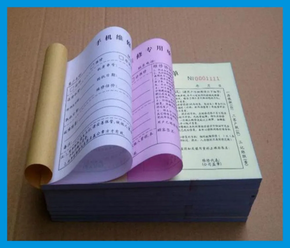 

receipt form bill receipt book printing