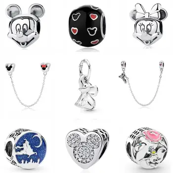 

Fashion 100% 925 Sterling Silver Beads Charm Cute Sparkling Heart Charms Fit Original Pandora Bracelets & Bangles Jewelry