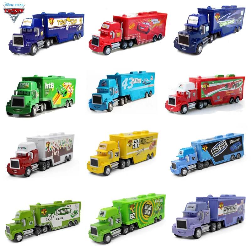 

Disney Pixar Cars 3 Lightning McQueen Cruz Mater Mack Uncle Truck The King Chick Hicks 1:55 Diecast Metal Car Model Kids Toys