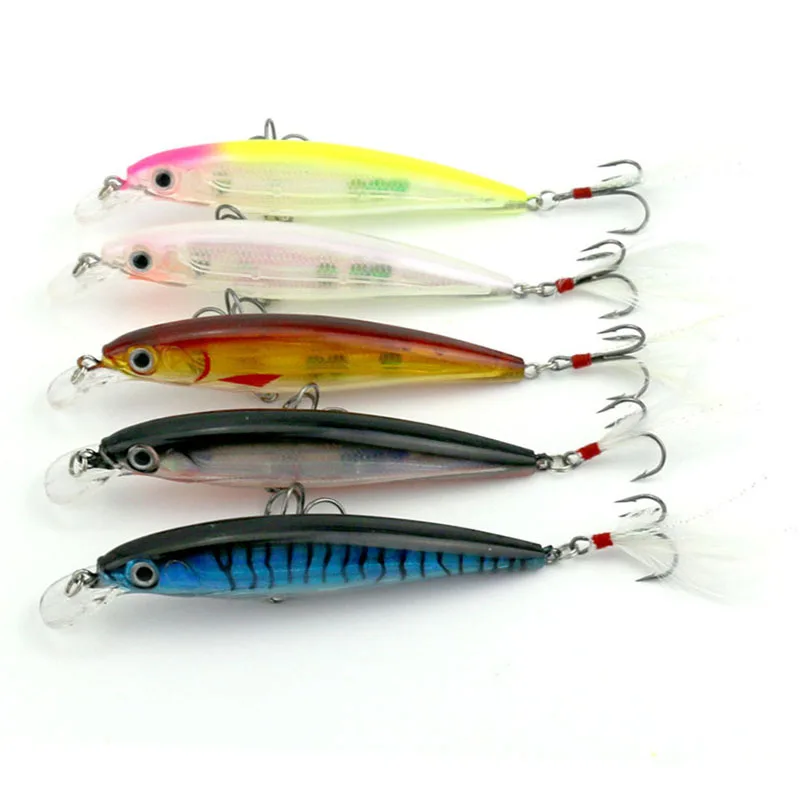 HENGJIA 100pcs hard minnow crankbaits bass wobbler catfish fishing