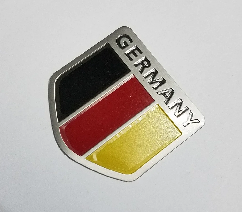 Newest Aluminum German Flag Motor Sport Germany Map Car Emblem Badge Decal Sticker
