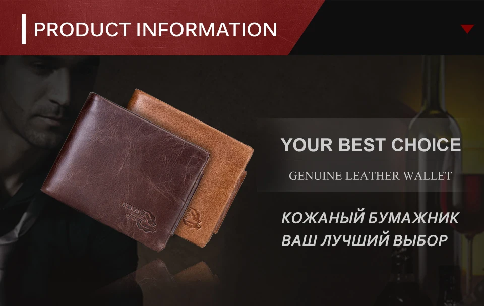 KAVIS Trifold дизайнерский держатель для карт из натуральной кожи мужской кошелек портмоне маленький портфель высокого качества на молнии