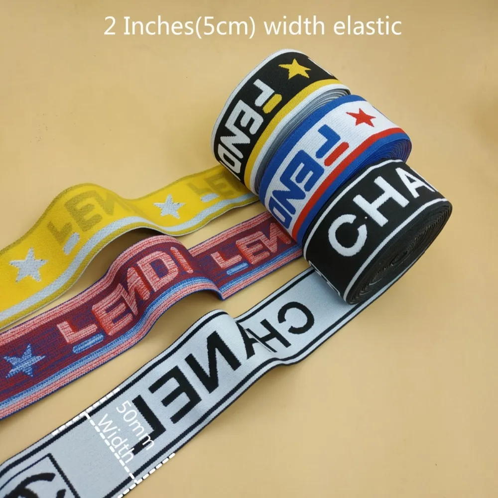 

New 50mm Wide High Quality Soft Jacquard Elastic Band Webbing 5 Yards For Tailor Repair DIY Underwear Pants Sewing Accessories