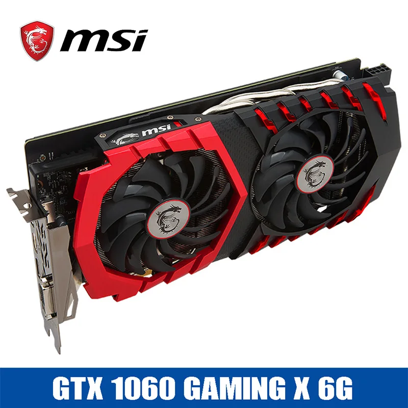 Mining MSI GTX1060 GAMING X 6 Гб Видео карта для ETH 1594 1809 МГц/8100 МГц 192Bit GDDR5 PCI E 3 0 DP + HDMI DVI Графика