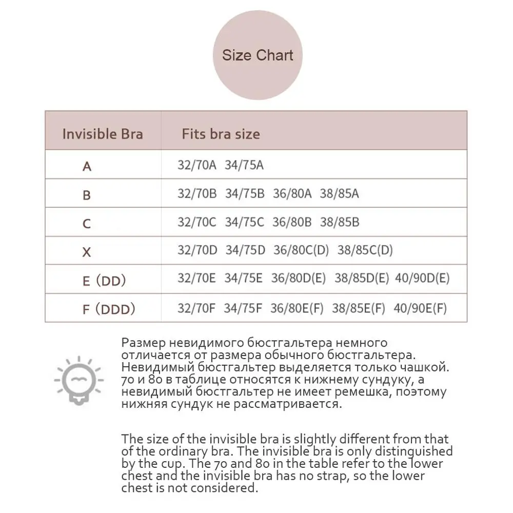 Ahh Bra Size Chart