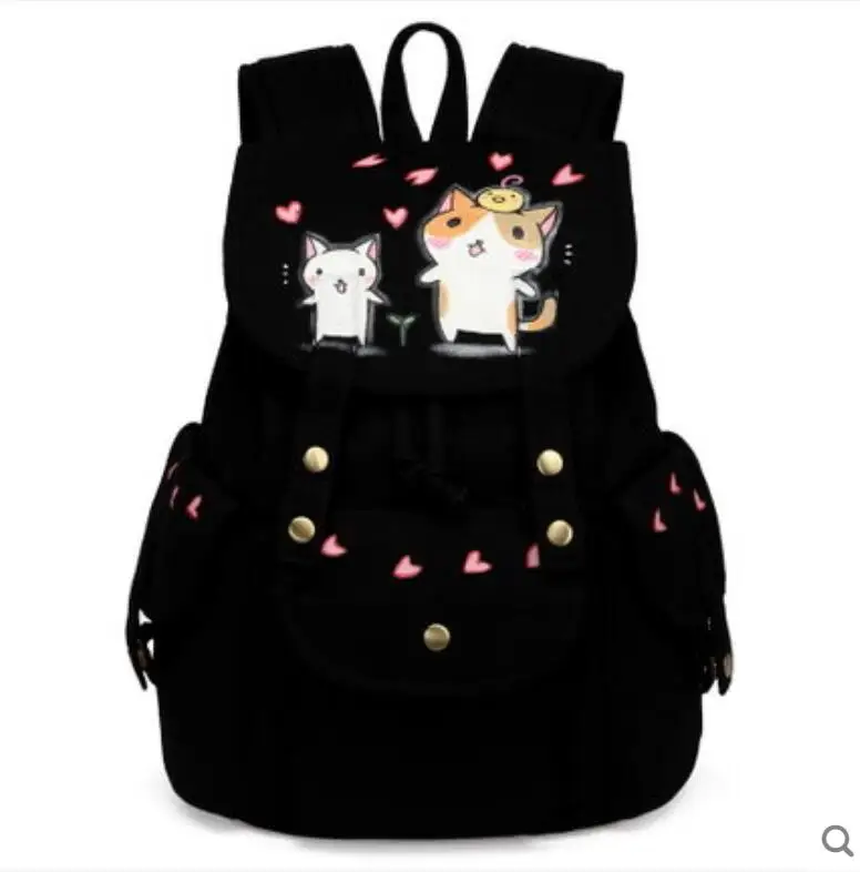 

Personality Backpack Female Canvas Backpack Korean High School Student Bag Large Capacity 2018 New