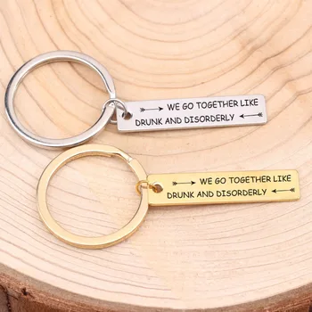 

We Go Together Key Chain For Best Friends Funny Friendship Souvenir Keyring Boys Girls Charm Car Key Accessories Jewelry