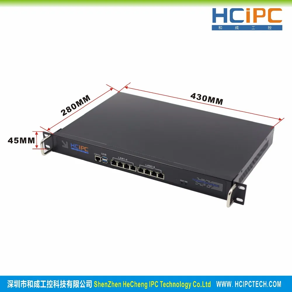 Hcipc B204-1 HCL-SC1037-8LB, Системы, C1037U 82583 V 8LAN 1U брандмауэр Barebone, 1U 8LAN маршрутизатор, 8LAN материнская плата, 1U разъединяет