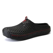 Мужская обувь; шлепанцы унисекс; коллекция года; сезон лето; новые пляжные сандалии; Повседневные Дышащие Вьетнамки с перфорацией; тапочки; мягкая обувь на плоской подошве