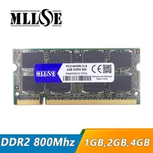 Mllse laptop, 1gb 2gb 4gb ddr2 800 pc2-6400 so-dimm, ddr2 800 2gb pc2 6400 sdram notebook, memória ram ddr2 2gb 800mhz dimm