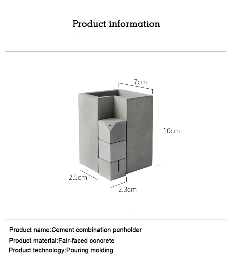 Бетон рабочего хранения заливки для кисточки penrack карандаш горшок цемента горшок ручка держатель формы пластырь ремесло