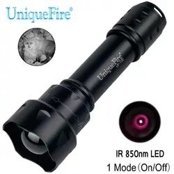 UniqueFire T20 ИК 850NM 38 мм выпуклая линза светодиодный фонарик один файл инфракрасный Ночное видение фонарь для 18650 Батарея