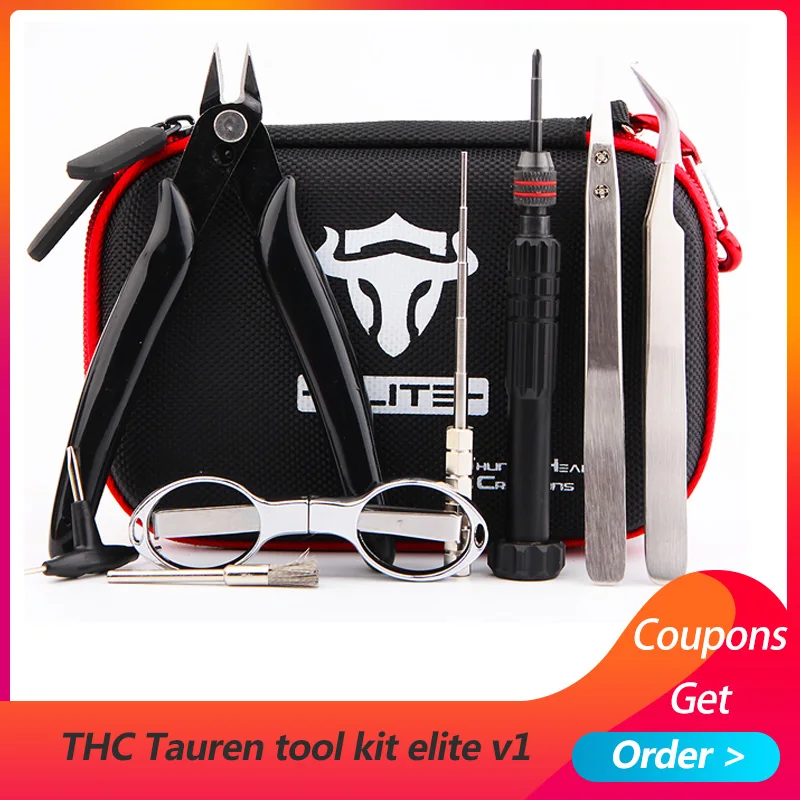 

Original THC Tauren tool kit elite v1 For Vape RTA RDA RDTA Atomizer DIY Tool Kit Electronic Cigs Vape accessory