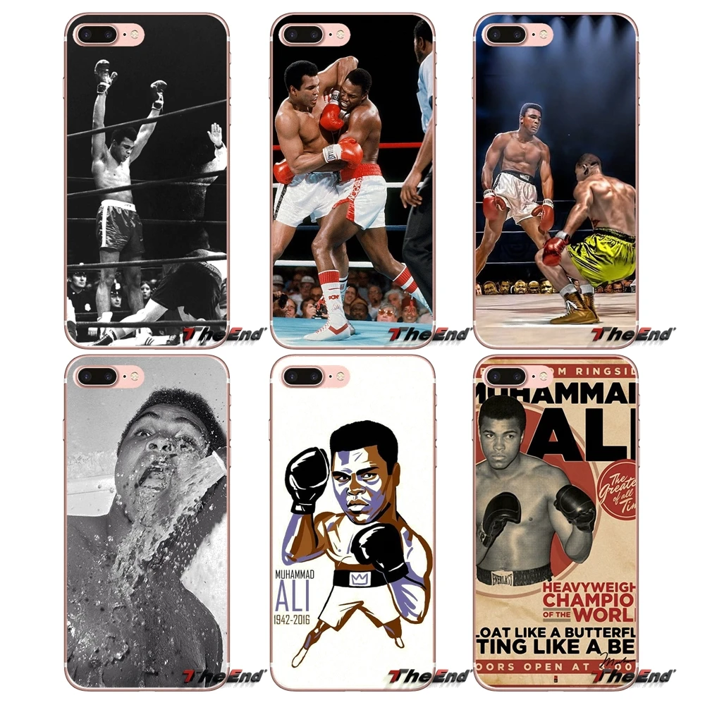 

Muhammad Ali Soft Transparent Shell Covers For Apple iPhone X 4 4S 5 5S SE 5C 6 6S 7 8 Plus 6sPlus 6Plus 7plus 8plus