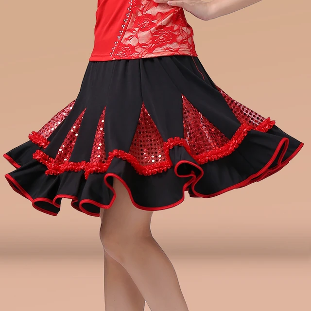 Square dance costume sequined skirt Adult Latin dance Sequin dressin