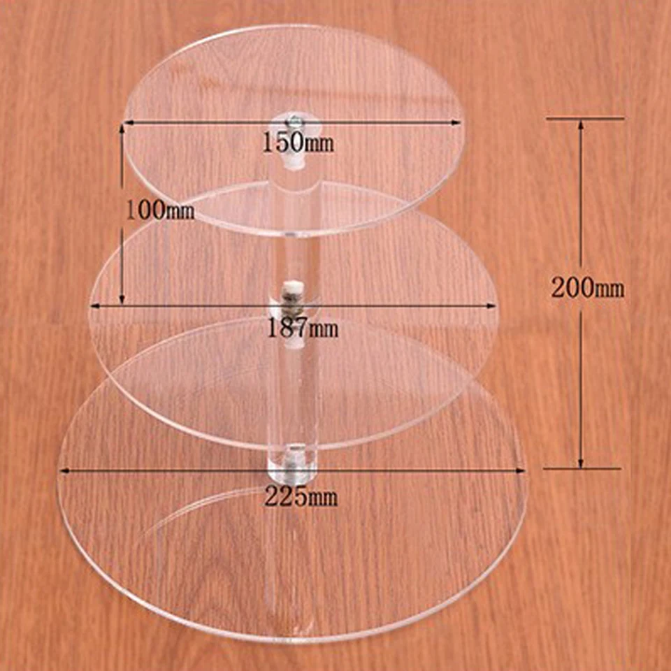 Transhome Cupake стенд прозрачный съемный акриловый стенд для пирожных Стенд Круглый держатель для кексов Свадебные украшения на день рождения - Цвет: 3 Layers Cake Stand