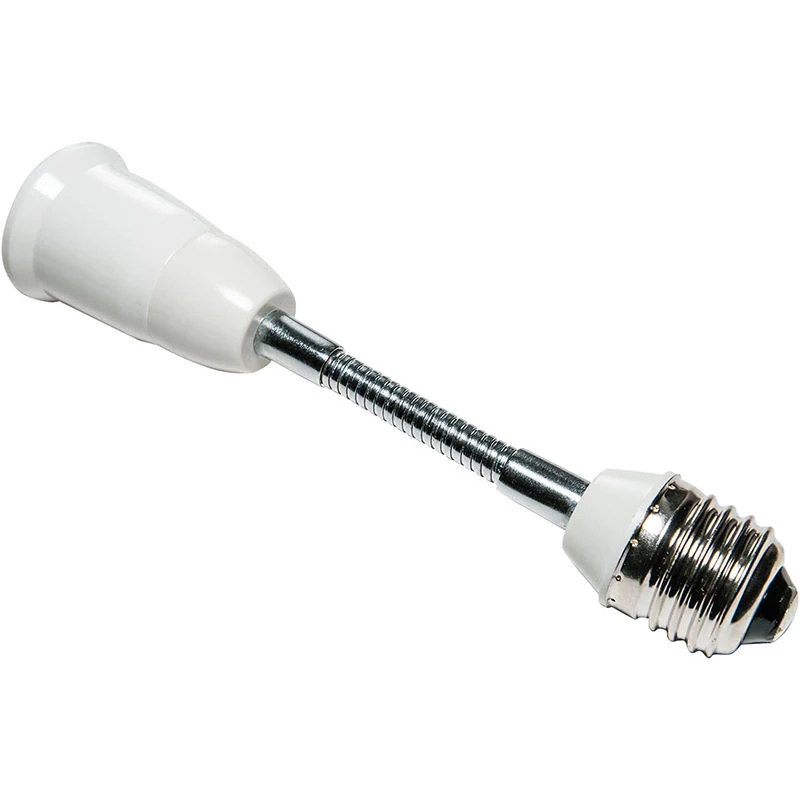 1pcs E27 to E27 LED Bulb Lamp Holders Flexible Extension Adapter Converter White