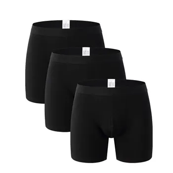 

Hot Sale Cuecas 3pcs/lot Men's Boxer Underwear Pants Cotton Men Solid Shorts Loose Calecon Pour Homme Mens Boxers Long Leg