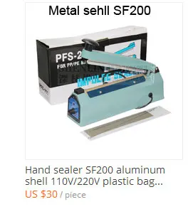 Handheld aluminum bags impulse sealing tool manual 200mm plastic shell,package sealer tools packaging equipment