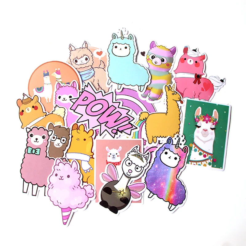 18pcs Alpaca llama cute kids vintage Laptop Decoration Styling Decals DIY scrapbooking album Stickers pasters E0025