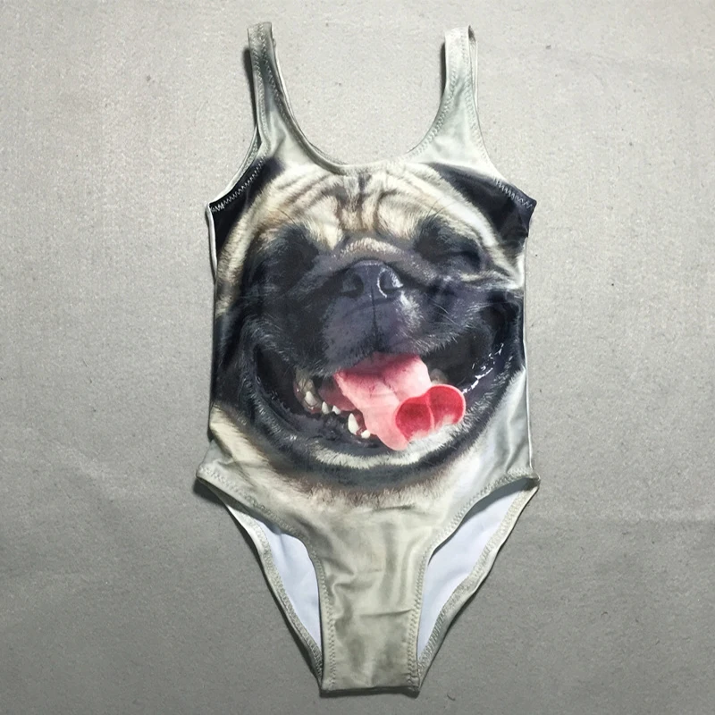 Children's cartoon swimsuit girl 3D dog animal swimsuit high quality