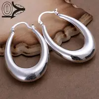 Оптовая продажа посеребренные серьги, свадебные ювелирные аксессуары, модные полые u-образные серебряные серьги для женщин - изображение