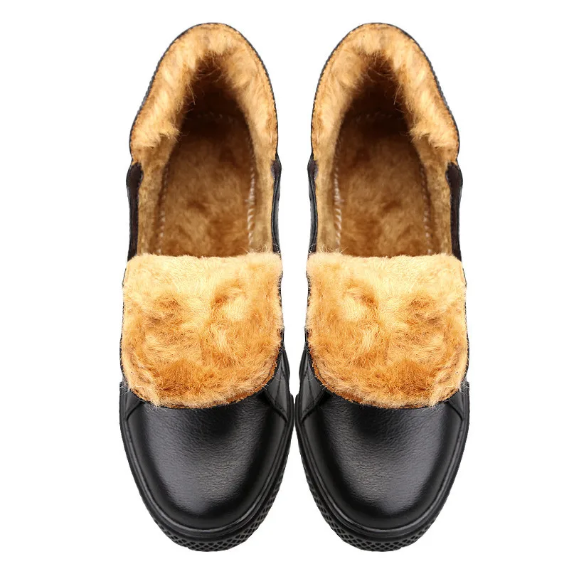 Qualidade Size 46 Pele No Homens Inverno Plus Quente Fur Sapatos Superior Genuínos De Fur Botas Couro 38 black Black Preto 8gFSwpqw