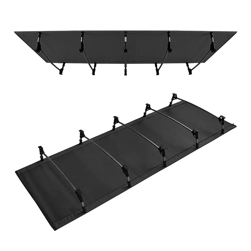 Viajes Al Aire Libre Cama de Camping Adultos Alta Resistencia de Apoyo 136 Kg Port/áTil con Bolsa de Transporte Oficina Negro