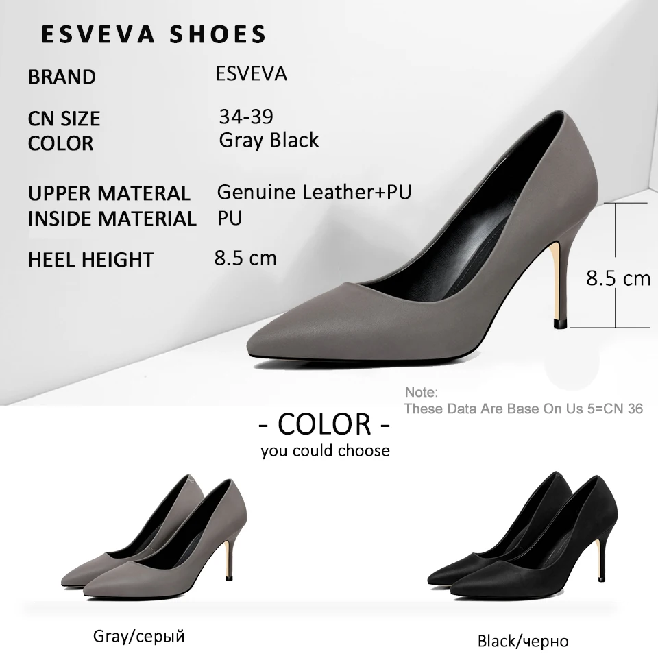 ESVEVA/2019 г. Женская Офисная обувь женские туфли лодочки простые и модные стильные