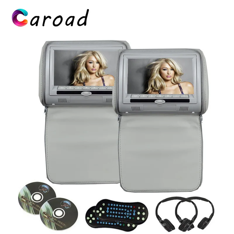 Caroad 2 шт. 9 дюймов Автомобильный подголовник dvd плеер монитор Цифровой Экран с