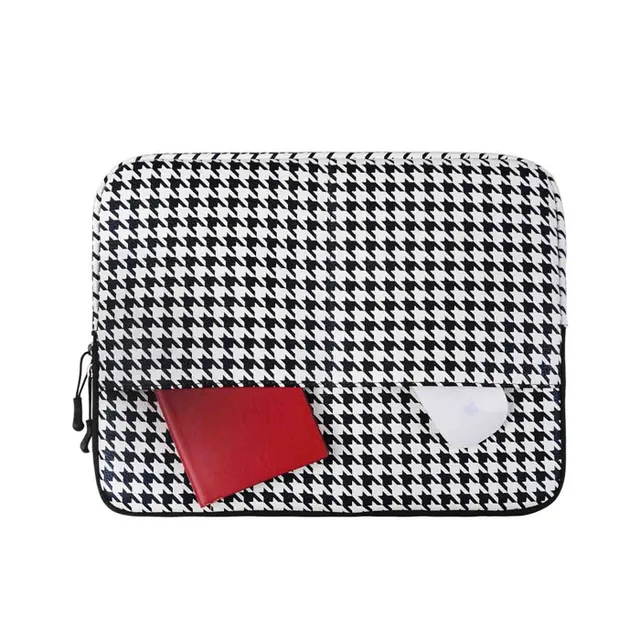 Cheap pu retro style black Swallow gird Laptop bag houndstooth Sleeve bag for macbook air 13 pro retina 13 laptop Bag for 13.3" tablet