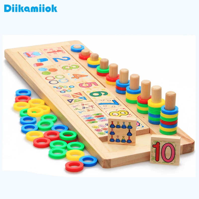 

Wooden Teaching Board Children Digital Color & Shape Cognition Toy Rainbow Donut Puzzle Early Learning & Education Toys MG-J01