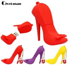 Pendrive Flash Card High Heels 4GB 8GB 16GB 32GB 64GB Pendrives Cartoon Red Shoes USB Flash