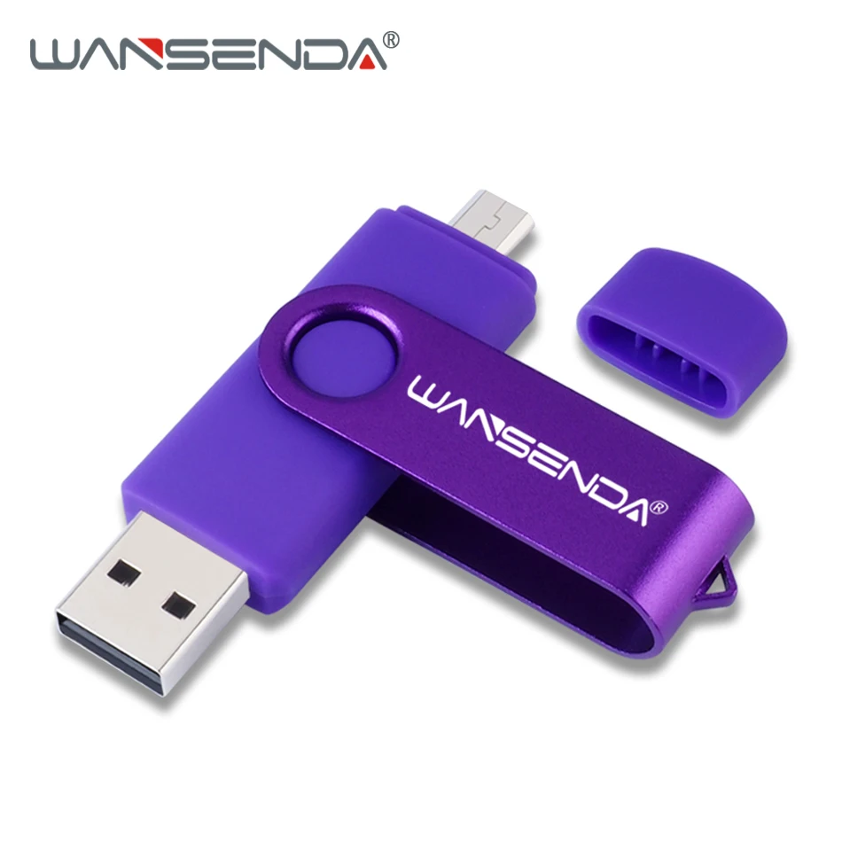 Флеш накопитель WANSENDA OTG USB флешка на 128 ГБ 64 8 16 32 256 флеш память для Android/планшетного