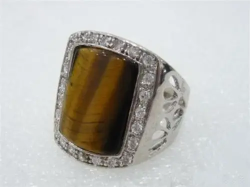 

shipping> --Real Tigereye Opal silver Crystal Ring size: 8.9.10.11