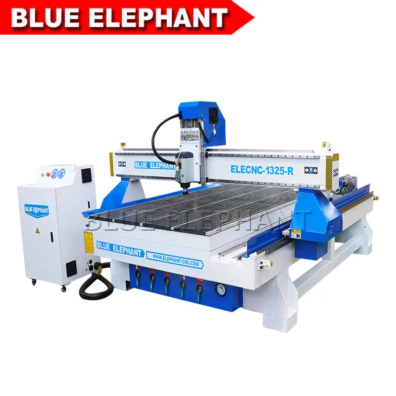 

1325 4 axis cnc router machines router table 3d cnc milling machine with rotary device vacuum table 6kw air cooling spindle
